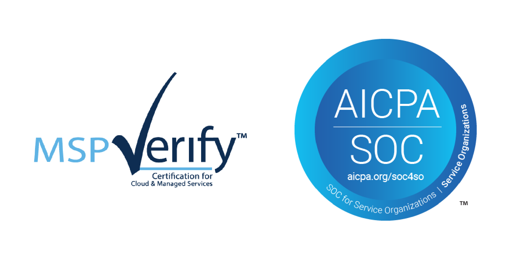 Logos about The AME Group Achieves MSP Verify Certification with SOC 2 audit